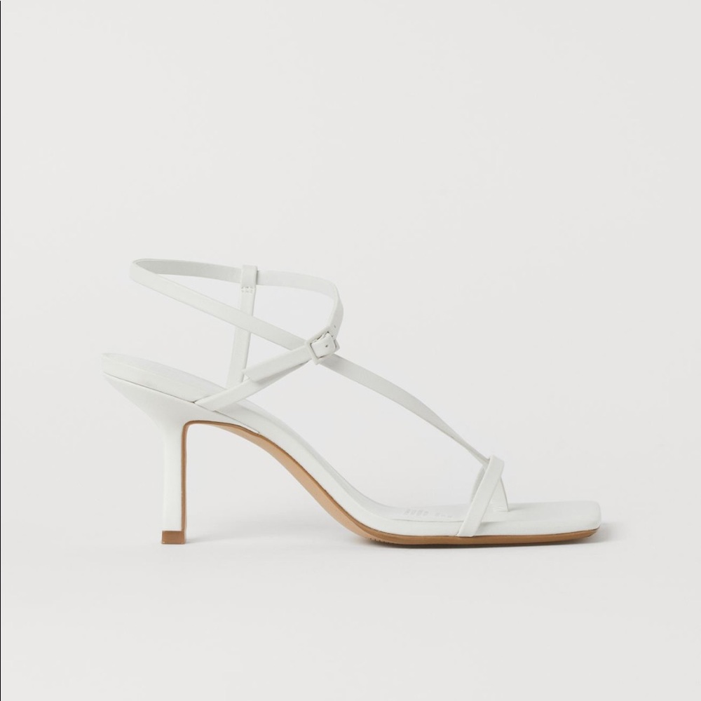 H&M White Square Toe Sandals View 5